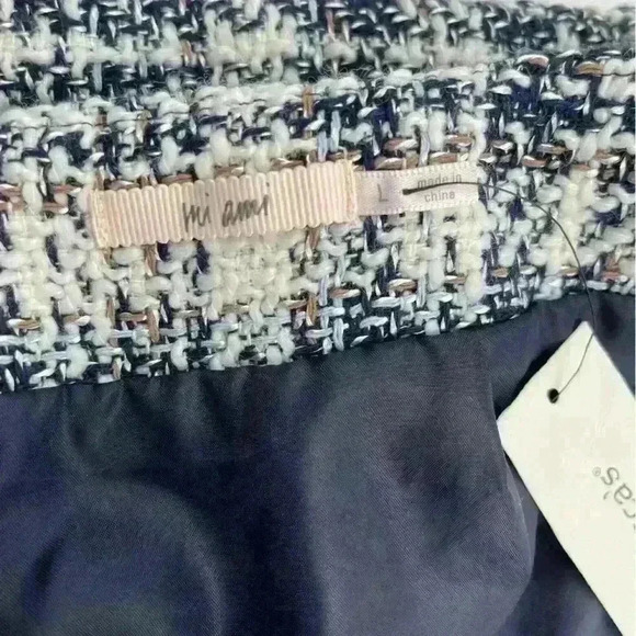 Mi Ami Large Mini Skirt Women's Plaid Knit Raw Edge Preppy Lined - Picture 2 of 8